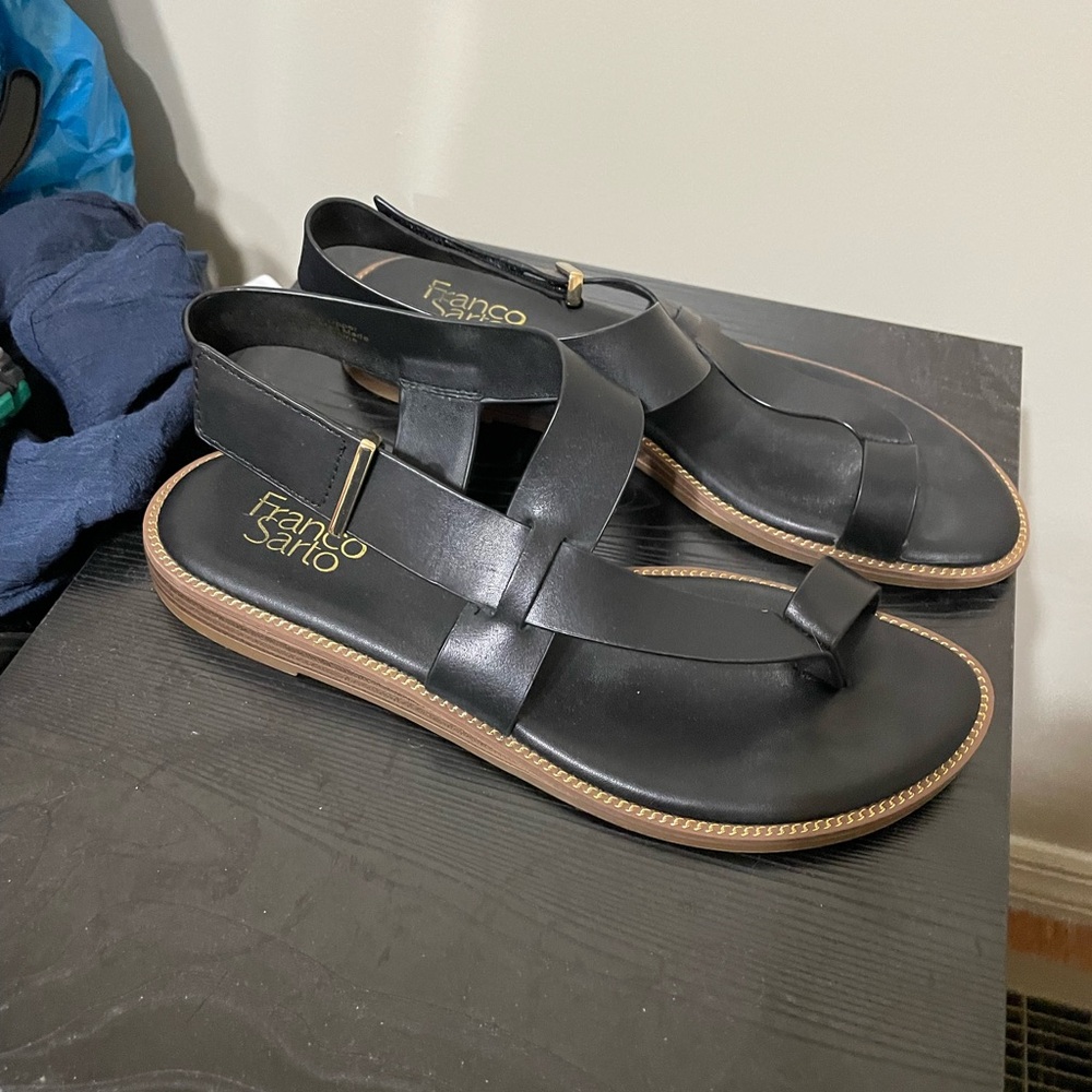 Franco Sarto Black Sandals Sleek Modern Design